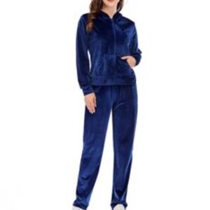 Women's Deep Blue Velour Tracksuit